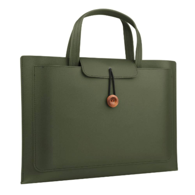 Sac en Similicuir pour Ordinateur Portable BINJK 13-14 Pouces - 3 Compartiments - Vert — BINJK · Smarty Paris 18e